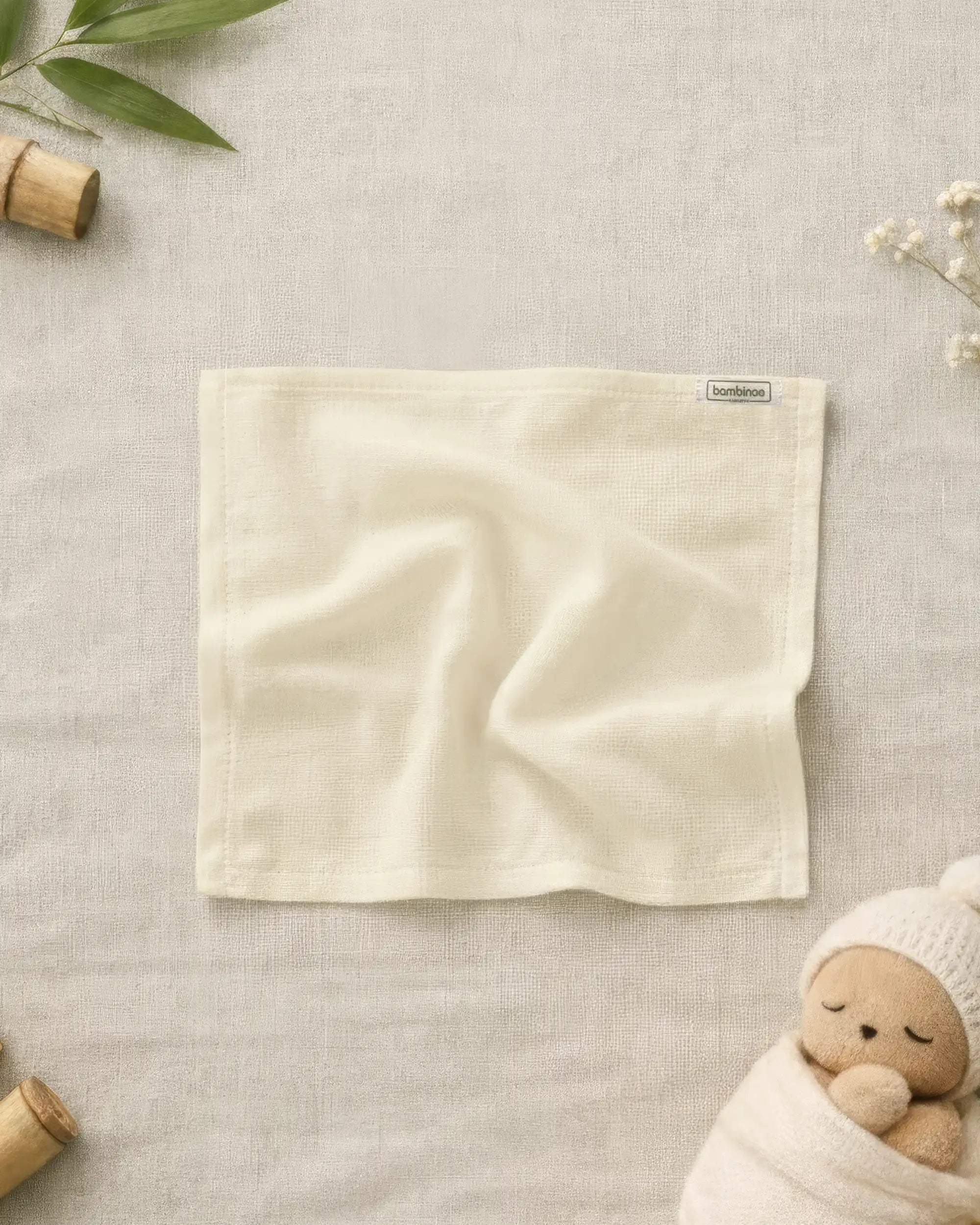 Bamboo Face Towel - Harbor Gray & Sweet Corn (Combo) thumbnail 3