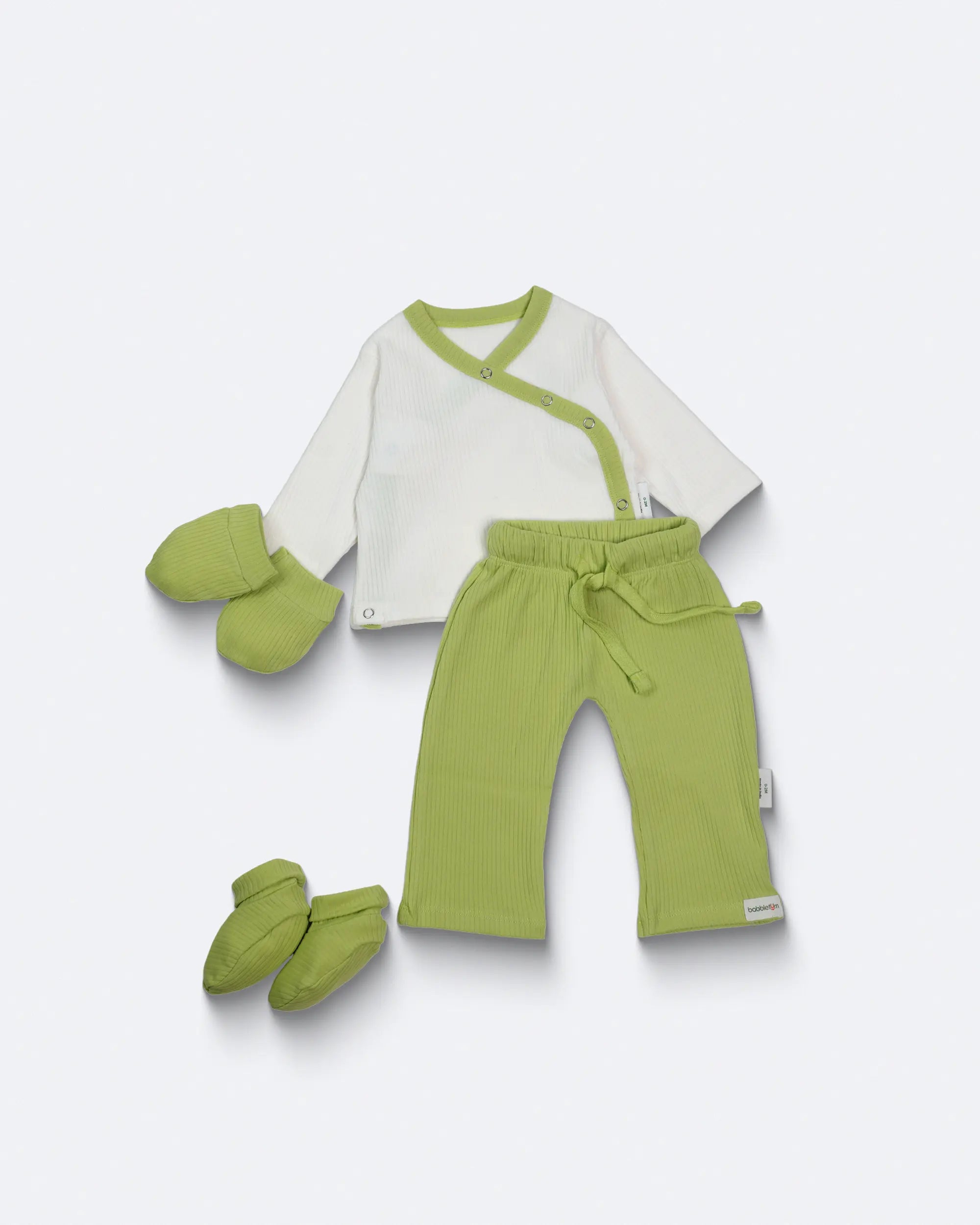 Drop Needle Wrap Jumper & Pant Set (0-6 Months) Margarita Green image 1