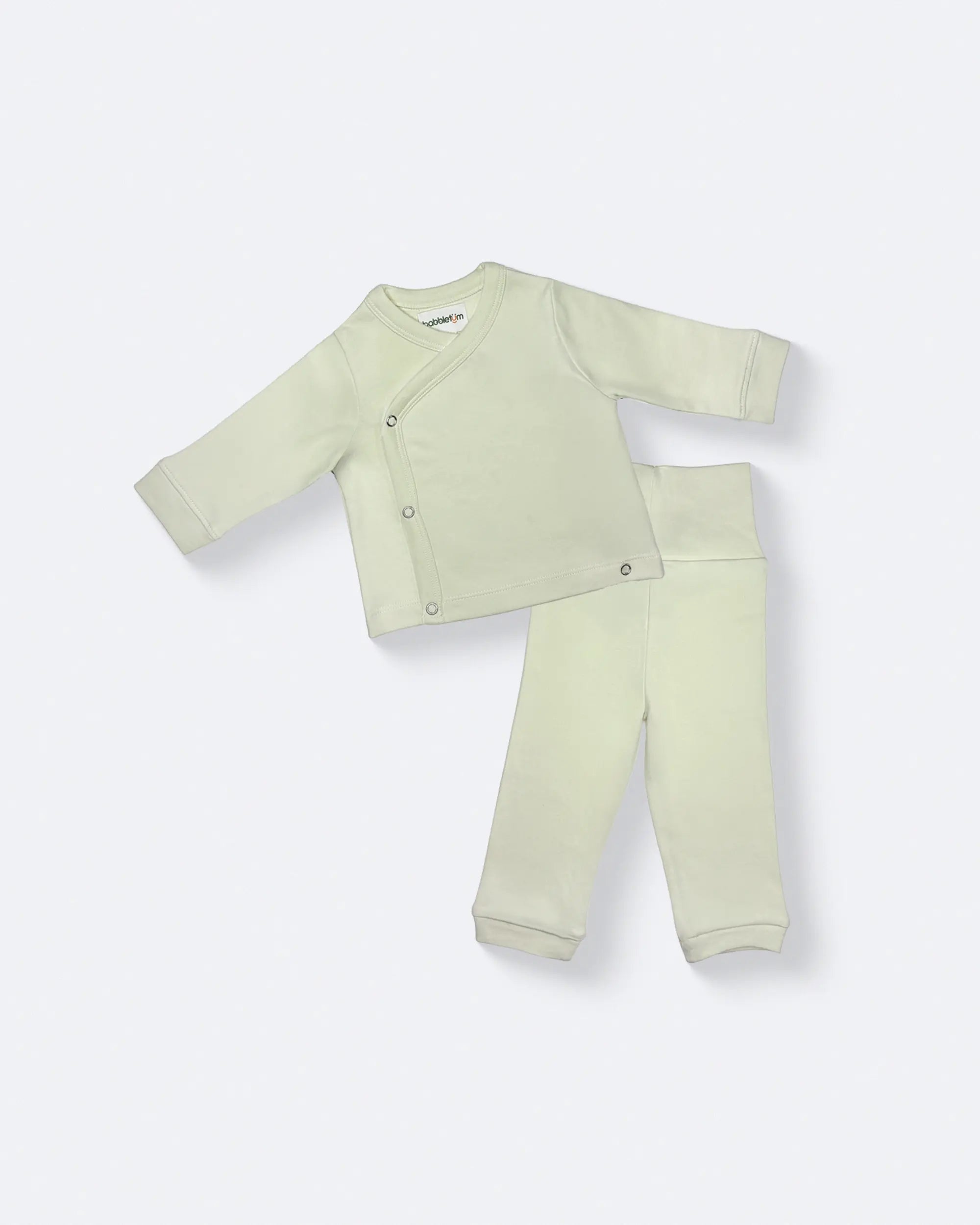 Foldover T-Shirt And Pant (0-6 Months) Celadon Tint