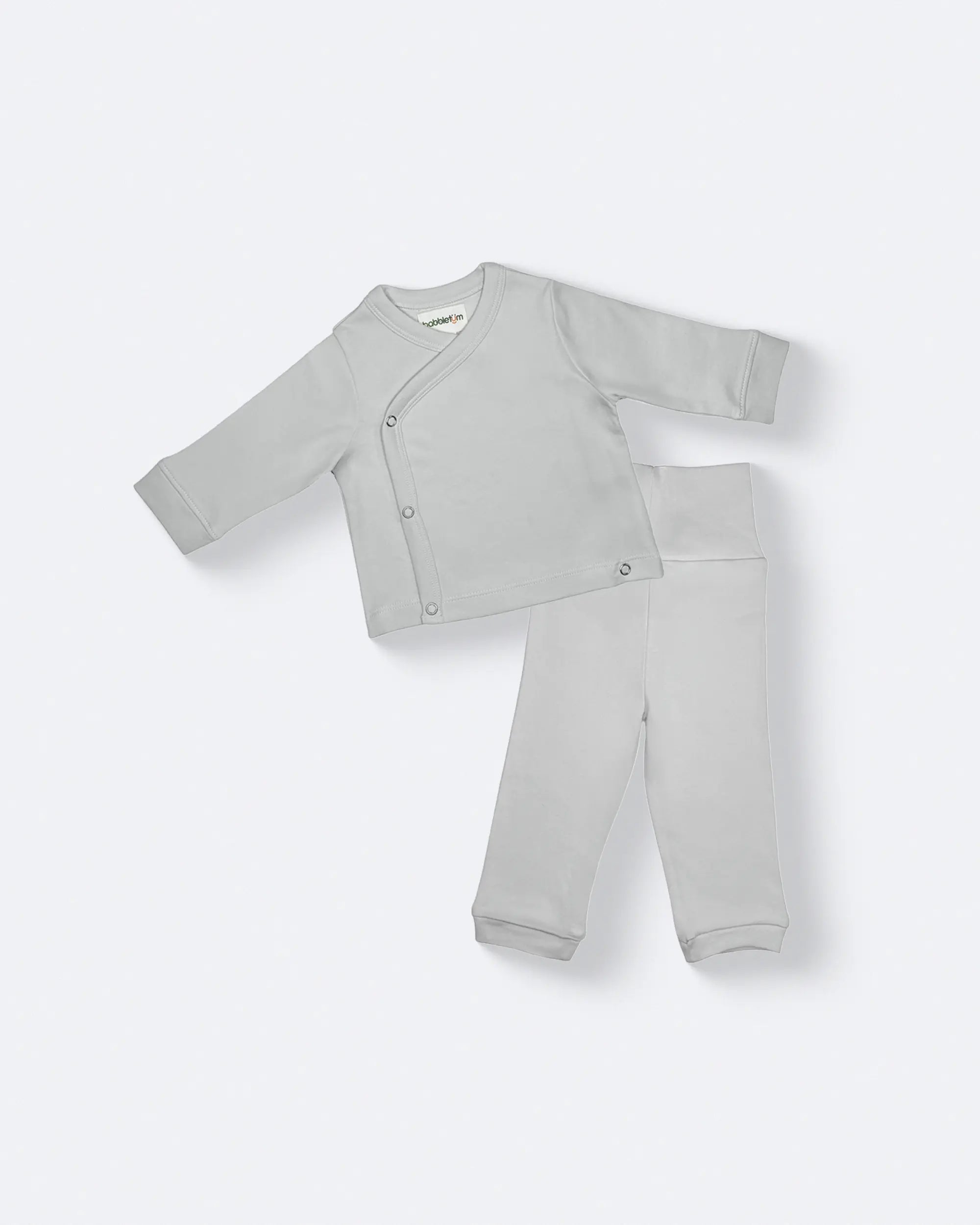 Foldover T-Shirt And Pant (0-6 Months) Mirage Grey