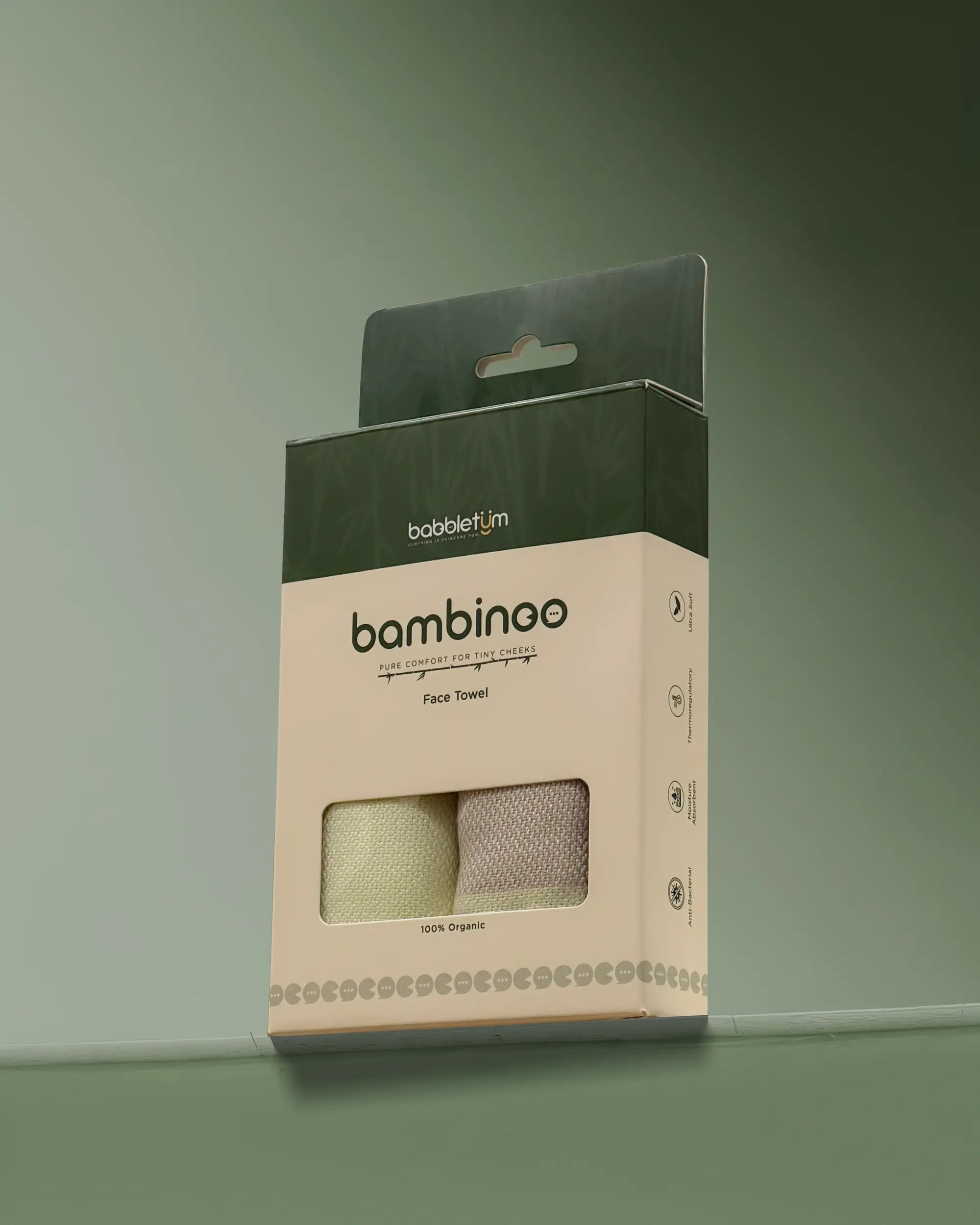 Bamboo Face Towel - Frosted Almond & Garden Glade (Combo) image 6