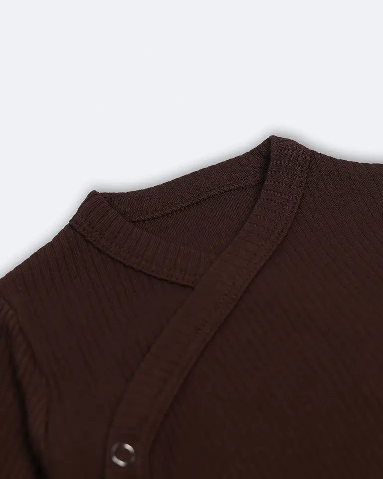 Long Sleeved Body Suit (0-6 Months) Downtown Brown image 2