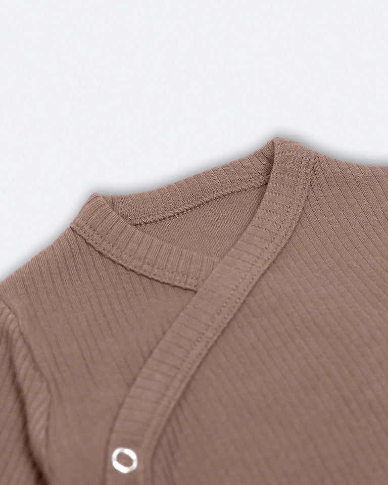 Long Sleeved Body Suit (0-6 Months) Light Taupe image 2